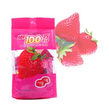 马来西亚一百份草莓果汁软糖150g